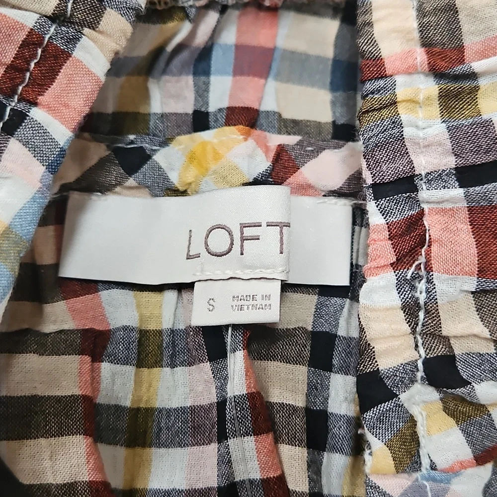 Loft Plaid Midi Dress S - Picture 2 of 4